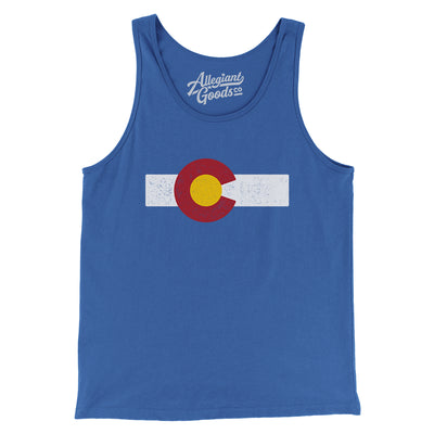 Colorado State Flag Men/Unisex Tank Top-True Royal-Allegiant Goods Co. Vintage Sports Apparel