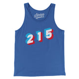 Philadelphia 215 Area Code Men/Unisex Tank Top-True Royal-Allegiant Goods Co. Vintage Sports Apparel