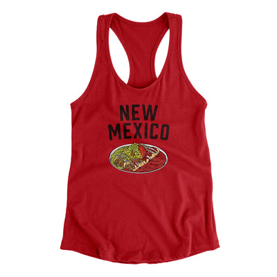 New Mexico Christmas Enchiladas Women's Racerback Tank-Red-Allegiant Goods Co. Vintage Sports Apparel