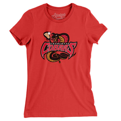 Charlotte Cobras Lacrosse Women's T-Shirt-Red-Allegiant Goods Co. Vintage Sports Apparel