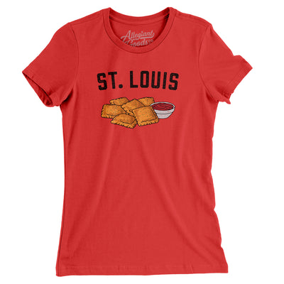 St. Louis Toasted Ravioli Women's T-Shirt-Red-Allegiant Goods Co. Vintage Sports Apparel