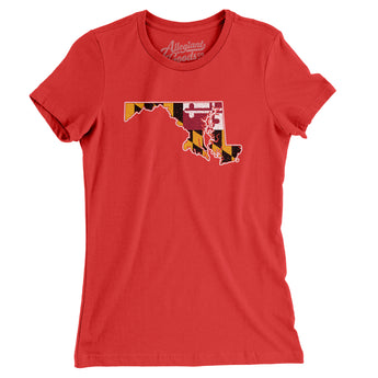 Maryland State Flag Women's T-Shirt-Allegiant Goods Co. Vintage Sports Apparel