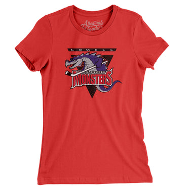 Lowell Lock Monsters Hockey Women's T-Shirt-Allegiant Goods Co. Vintage Sports Apparel
