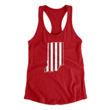 Indiana Hoosier Stripes Women's Racerback Tank-Allegiant Goods Co. Vintage Sports Apparel