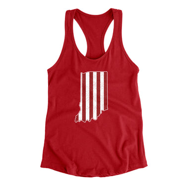 Indiana Hoosier Stripes Women's Racerback Tank-Allegiant Goods Co. Vintage Sports Apparel