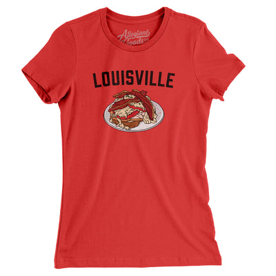 Louisville Hot Brown Women's T-Shirt-Red-Allegiant Goods Co. Vintage Sports Apparel
