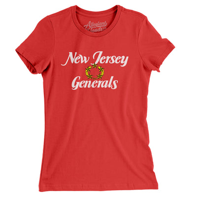 New Jersey Generals Football Women's T-Shirt-Red-Allegiant Goods Co. Vintage Sports Apparel