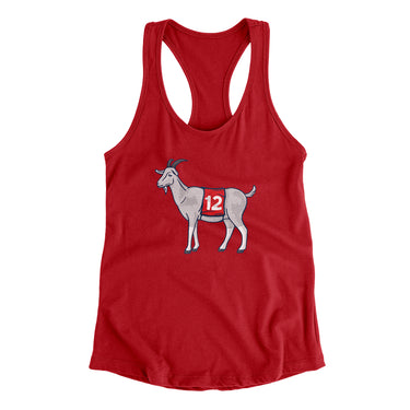 #12 GOAT Women's Racerback Tank-Allegiant Goods Co. Vintage Sports Apparel