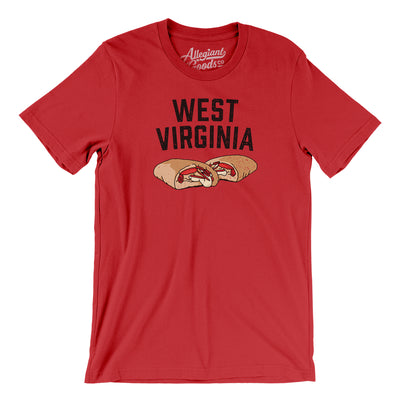 West Virginia Pepperoni Roll Men/Unisex T-Shirt-Red-Allegiant Goods Co. Vintage Sports Apparel