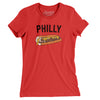 Philly Cheesesteak Women's T-Shirt-Red-Allegiant Goods Co. Vintage Sports Apparel