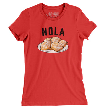 New Orleans Beignets Women's T-Shirt-Red-Allegiant Goods Co. Vintage Sports Apparel
