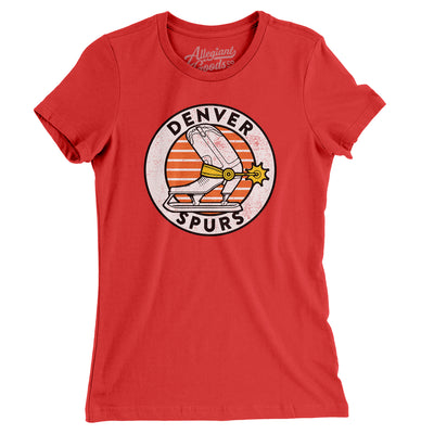 Denver Spurs Hockey Women's T-Shirt-Red-Allegiant Goods Co. Vintage Sports Apparel