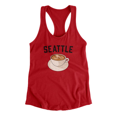 Seattle Coffee Women's Racerback Tank-Red-Allegiant Goods Co. Vintage Sports Apparel