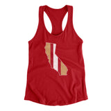 California Helmet Stripes Women's Racerback Tank-Allegiant Goods Co. Vintage Sports Apparel