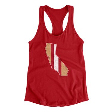 California Helmet Stripes Women's Racerback Tank-Allegiant Goods Co. Vintage Sports Apparel