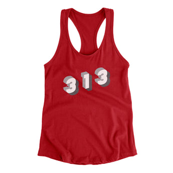 Detroit 313 Area Code Women's Racerback Tank-Allegiant Goods Co. Vintage Sports Apparel