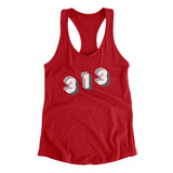 Detroit 313 Area Code Women's Racerback Tank-Allegiant Goods Co. Vintage Sports Apparel