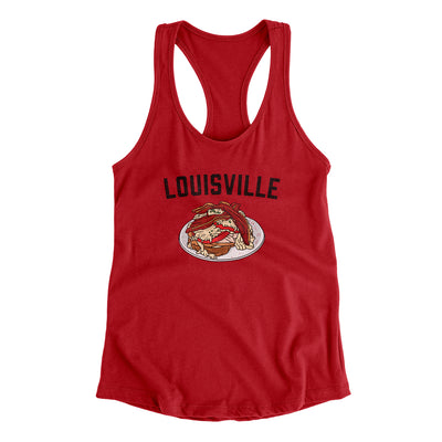 Louisville Hot Brown Women's Racerback Tank-Red-Allegiant Goods Co. Vintage Sports Apparel