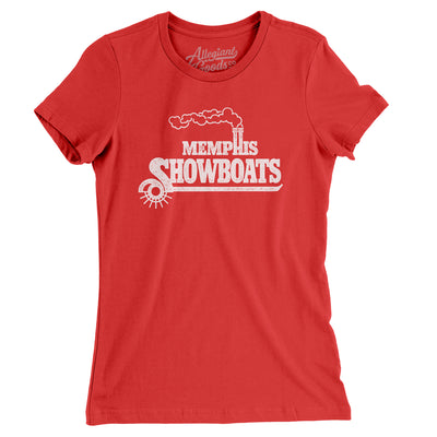 Memphis Showboats Football Women's T-Shirt-Red-Allegiant Goods Co. Vintage Sports Apparel