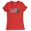 Seattle Ironmen Hockey Women's T-Shirt-Red-Allegiant Goods Co. Vintage Sports Apparel