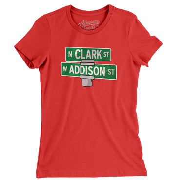 Addison & Clark Street Chicago Women's T-Shirt-Allegiant Goods Co. Vintage Sports Apparel