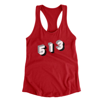 Cincinnati 513 Area Code Women's Racerback Tank-Allegiant Goods Co. Vintage Sports Apparel