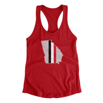 Georgia Stripes Women's Racerback Tank-Red-Allegiant Goods Co. Vintage Sports Apparel
