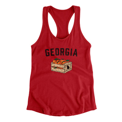 Georgia Peach Crate Women's Racerback Tank-Red-Allegiant Goods Co. Vintage Sports Apparel