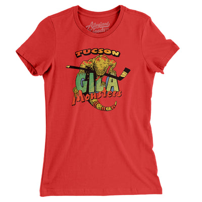 Tucson Gila Monsters Hockey Women's T-Shirt-Red-Allegiant Goods Co. Vintage Sports Apparel
