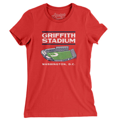 Griffith Stadium Women's T-Shirt-Red-Allegiant Goods Co. Vintage Sports Apparel