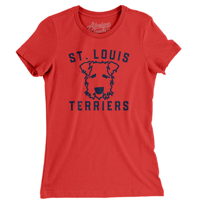 St. Louis Terriers Baseball Women's T-Shirt-Red-Allegiant Goods Co. Vintage Sports Apparel