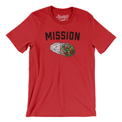 Mission Burrito Men/Unisex T-Shirt-Red-Allegiant Goods Co. Vintage Sports Apparel