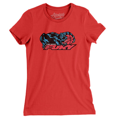 Fort Wayne Fury Basketball Women's T-Shirt-Red-Allegiant Goods Co. Vintage Sports Apparel