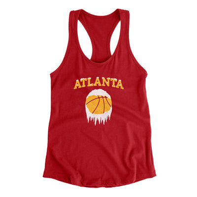 Atlanta Basketball Ice Women's Racerback Tank-Red-Allegiant Goods Co. Vintage Sports Apparel