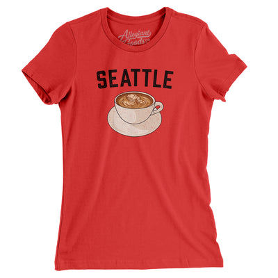 Seattle Coffee Women's T-Shirt-Red-Allegiant Goods Co. Vintage Sports Apparel
