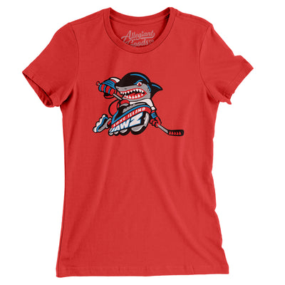 Long Island Jawz Roller Hockey Women's T-Shirt-Red-Allegiant Goods Co. Vintage Sports Apparel