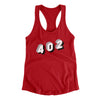 Lincoln & Omaha 402 Area Code Women's Racerback Tank-Red-Allegiant Goods Co. Vintage Sports Apparel