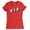 Cincinnati 513 Area Code Women's T-Shirt-Red-Allegiant Goods Co. Vintage Sports Apparel