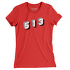 Cincinnati 513 Area Code Women's T-Shirt-Red-Allegiant Goods Co. Vintage Sports Apparel