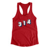 St. Louis 314 Area Code Women's Racerback Tank-Red-Allegiant Goods Co. Vintage Sports Apparel