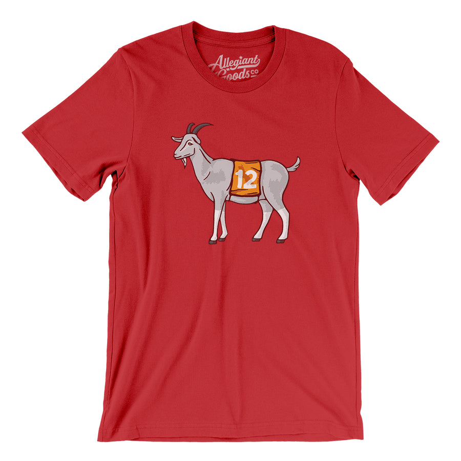GOAT #12 Men/Unisex T-Shirt-Red-Allegiant Goods Co. Vintage Sports Apparel