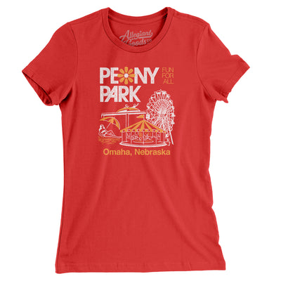 Peony Park Amusement Park Women's T-Shirt-Red-Allegiant Goods Co. Vintage Sports Apparel