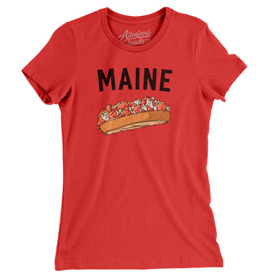 Maine Lobster Roll Women's T-Shirt-Red-Allegiant Goods Co. Vintage Sports Apparel