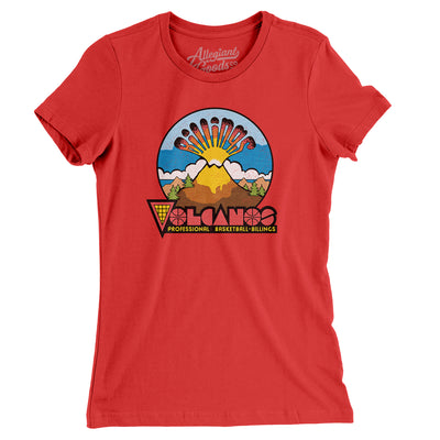 Billings Volcanos Basketball Women's T-Shirt-Red-Allegiant Goods Co. Vintage Sports Apparel