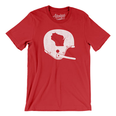 Wisconsin Vintage Football Helmet Men/Unisex T-Shirt-Allegiant Goods Co. Vintage Sports Apparel