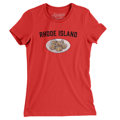 Rhode Island Clams Women's T-Shirt-Red-Allegiant Goods Co. Vintage Sports Apparel