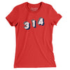 St. Louis 314 Area Code Women's T-Shirt-Red-Allegiant Goods Co. Vintage Sports Apparel