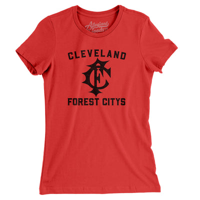 Cleveland Forest Citys Baseball Women's T-Shirt-Red-Allegiant Goods Co. Vintage Sports Apparel