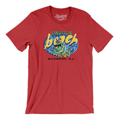 Dinosaur Beach Amusement Park Men/Unisex T-Shirt-Heather Red-Allegiant Goods Co. Vintage Sports Apparel
