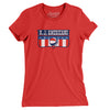 New Jersey Americans Basketball Women's T-Shirt-Red-Allegiant Goods Co. Vintage Sports Apparel